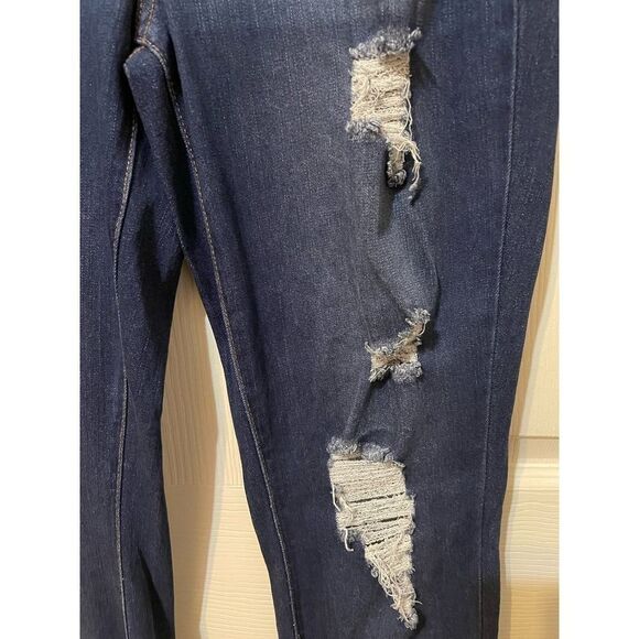 Vintage YMI Y2K HIGH RISE SUSTAINABLE FLARE JEANS FRAYED HEM Size 9/29 - Picture 4 of 8